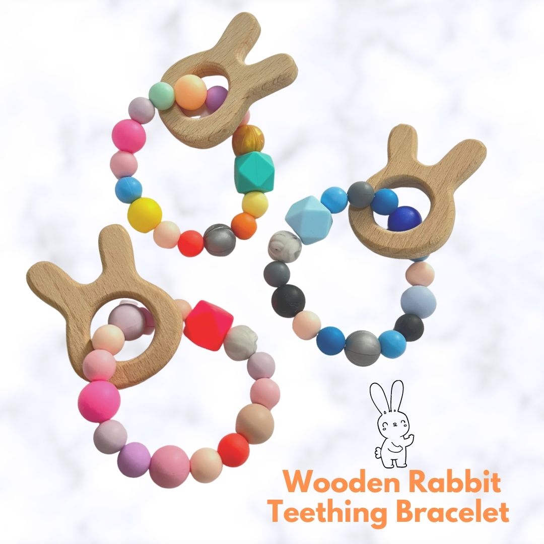 Teething Bracelet Wooden Rabbit