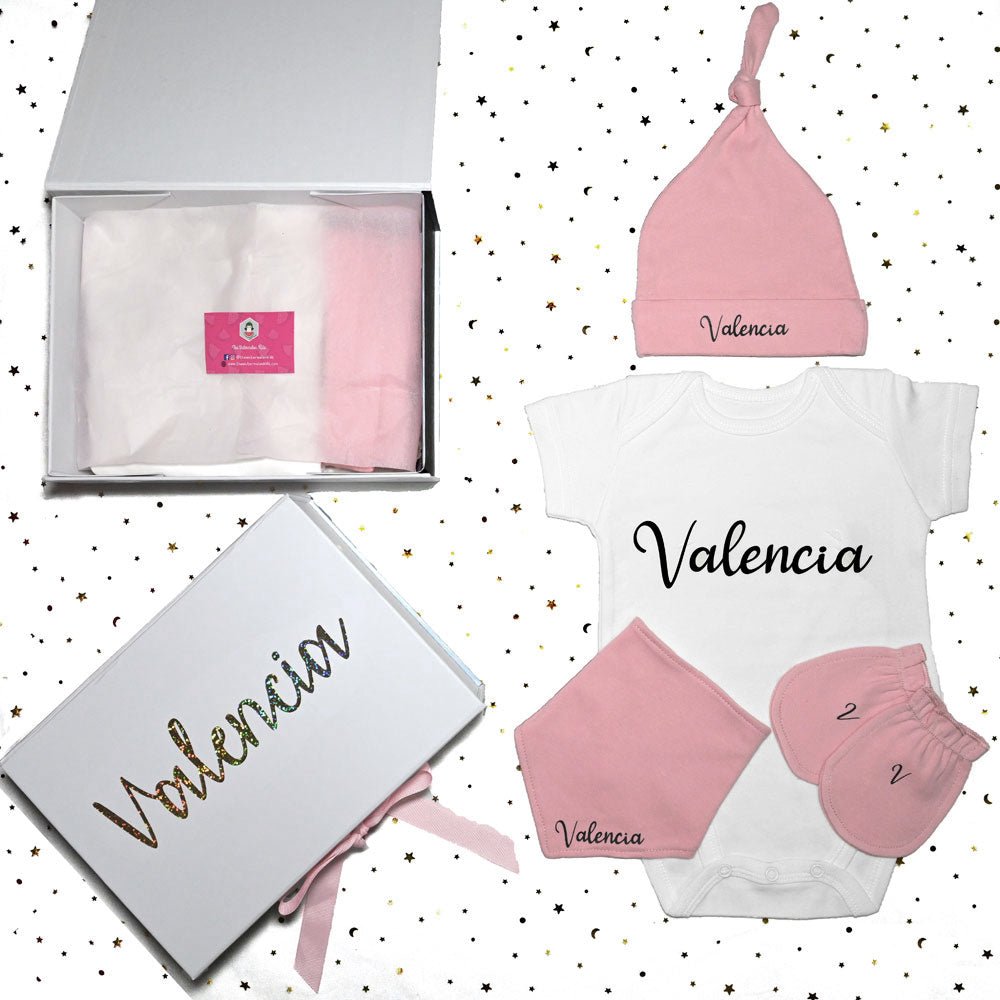 Customised 100% Cotton Baby New Born Gift Set A - thewatermelonkids