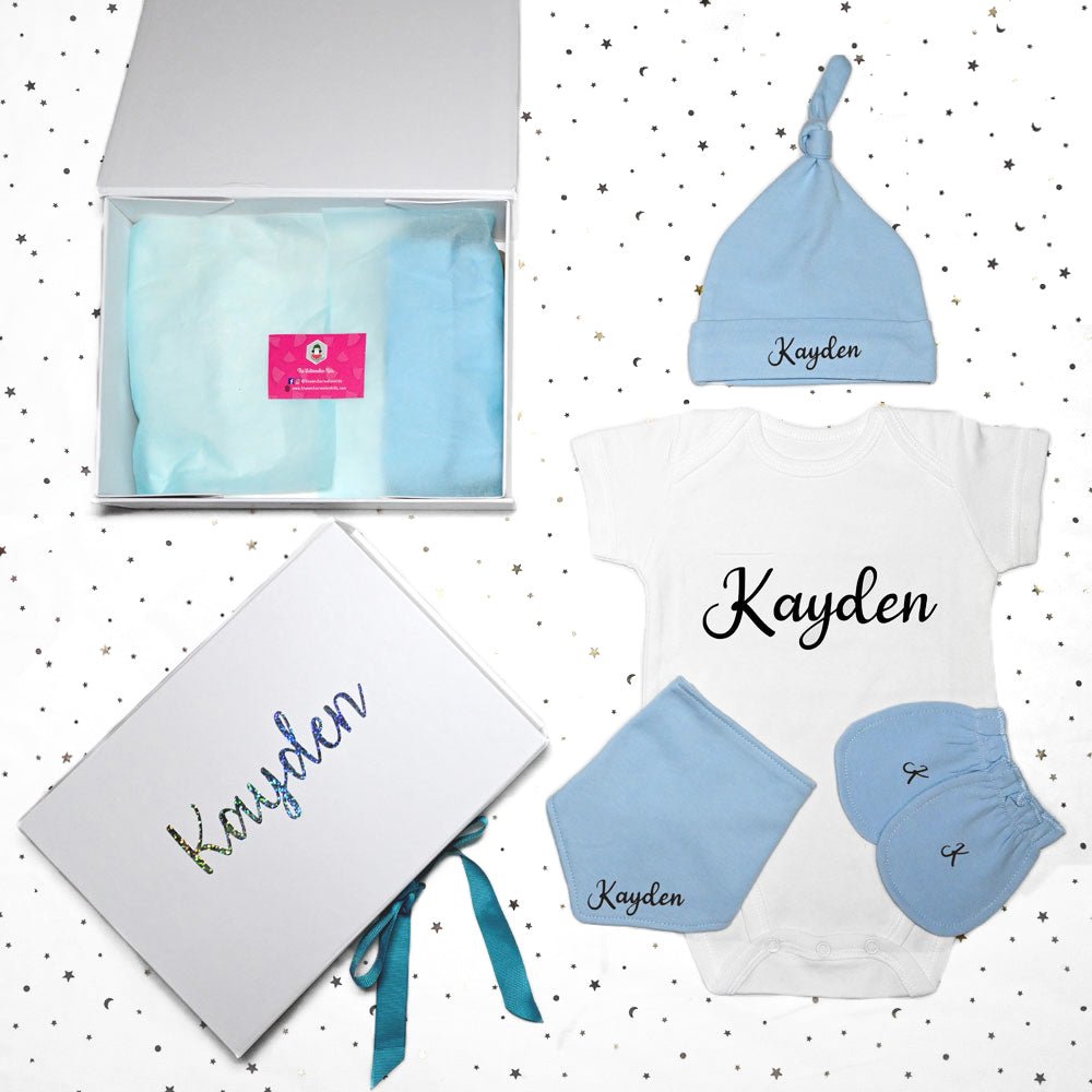 Customised 100% Cotton Baby New Born Gift Set A - thewatermelonkids