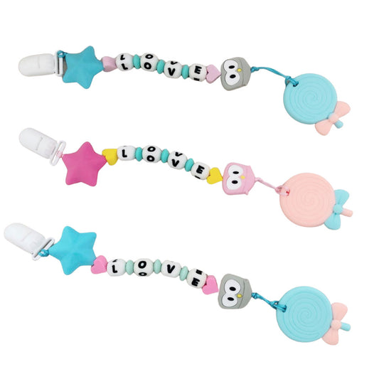 Love Lollipop Teether with Pacifier Clip