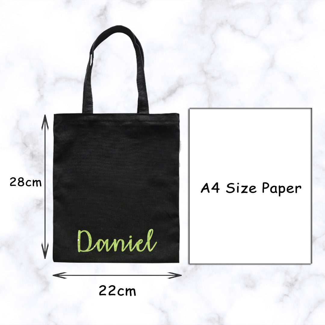 Personalised Handmade Fabric Tote Bag - 22cm x 28cm