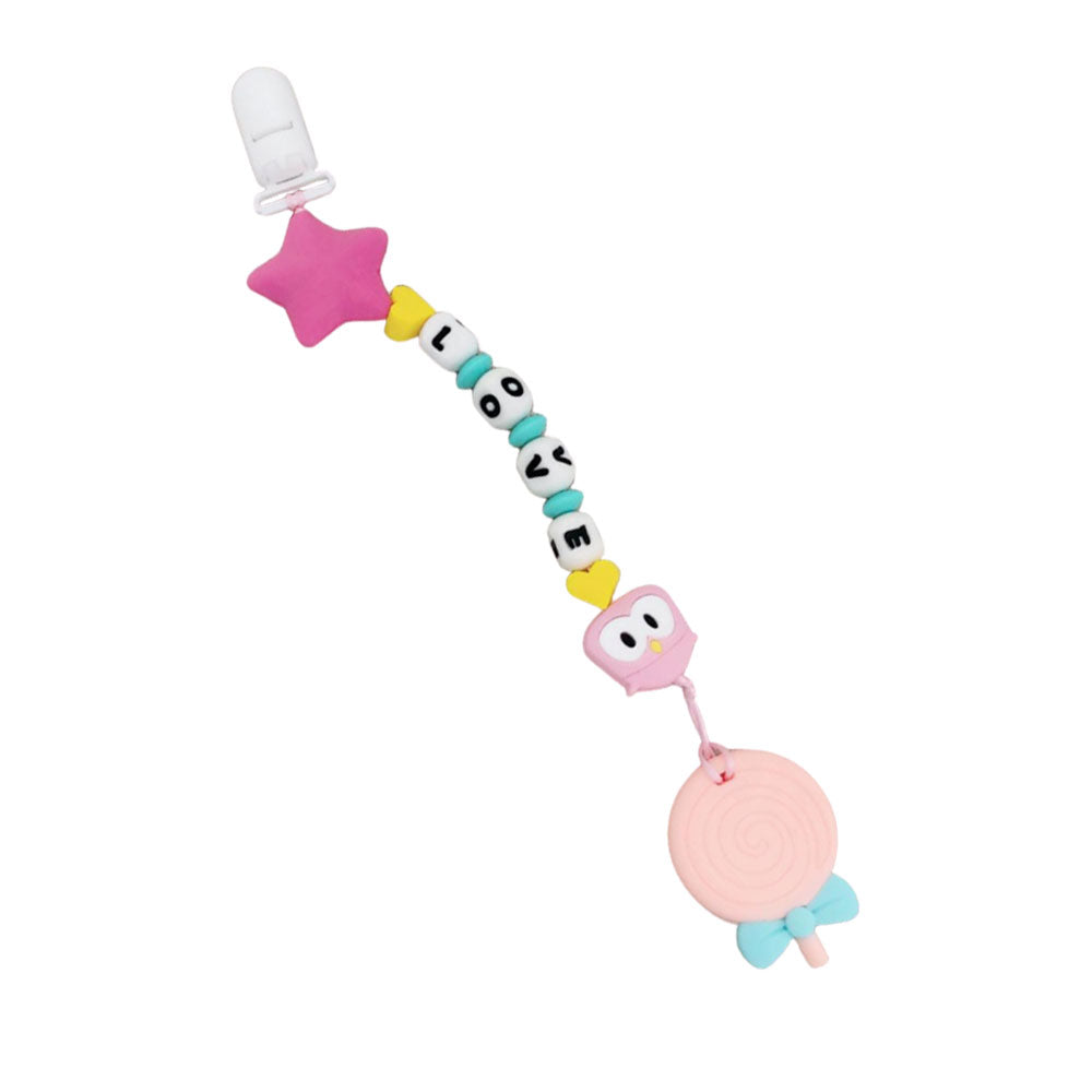 Love Lollipop Teether with Pacifier Clip