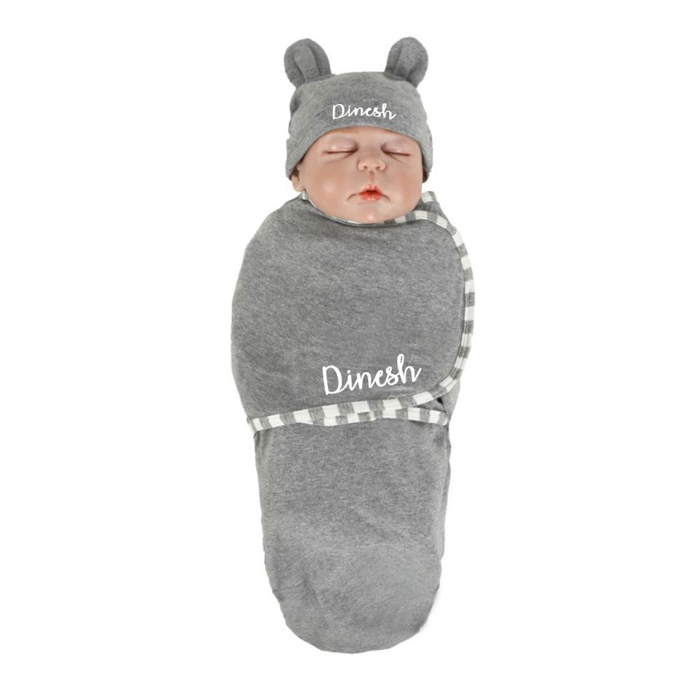 Personalised Baby Cotton Swaddle