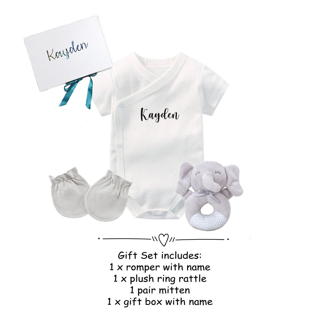 Customised 100% Cotton Minimalist Baby New Born Gift Set