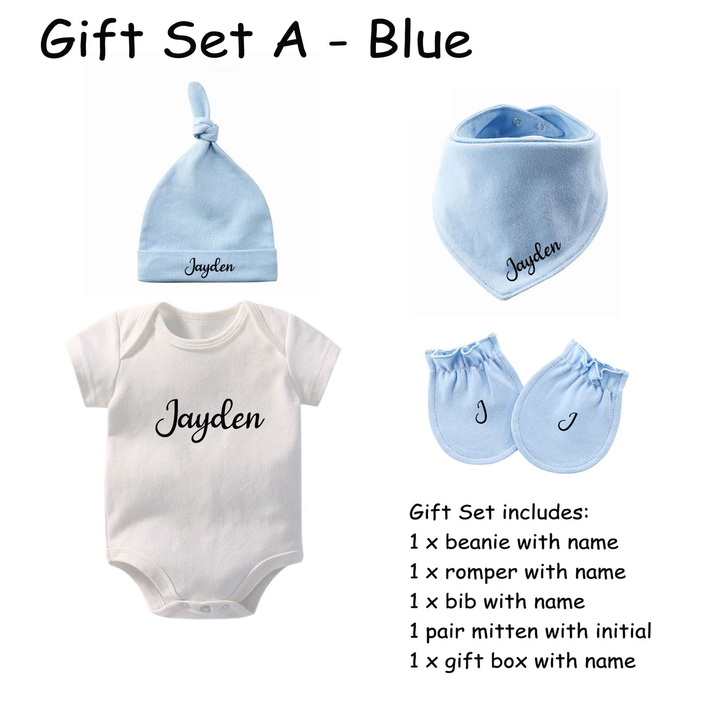 Customised 100% Cotton Premium Baby New Born Gift Sets