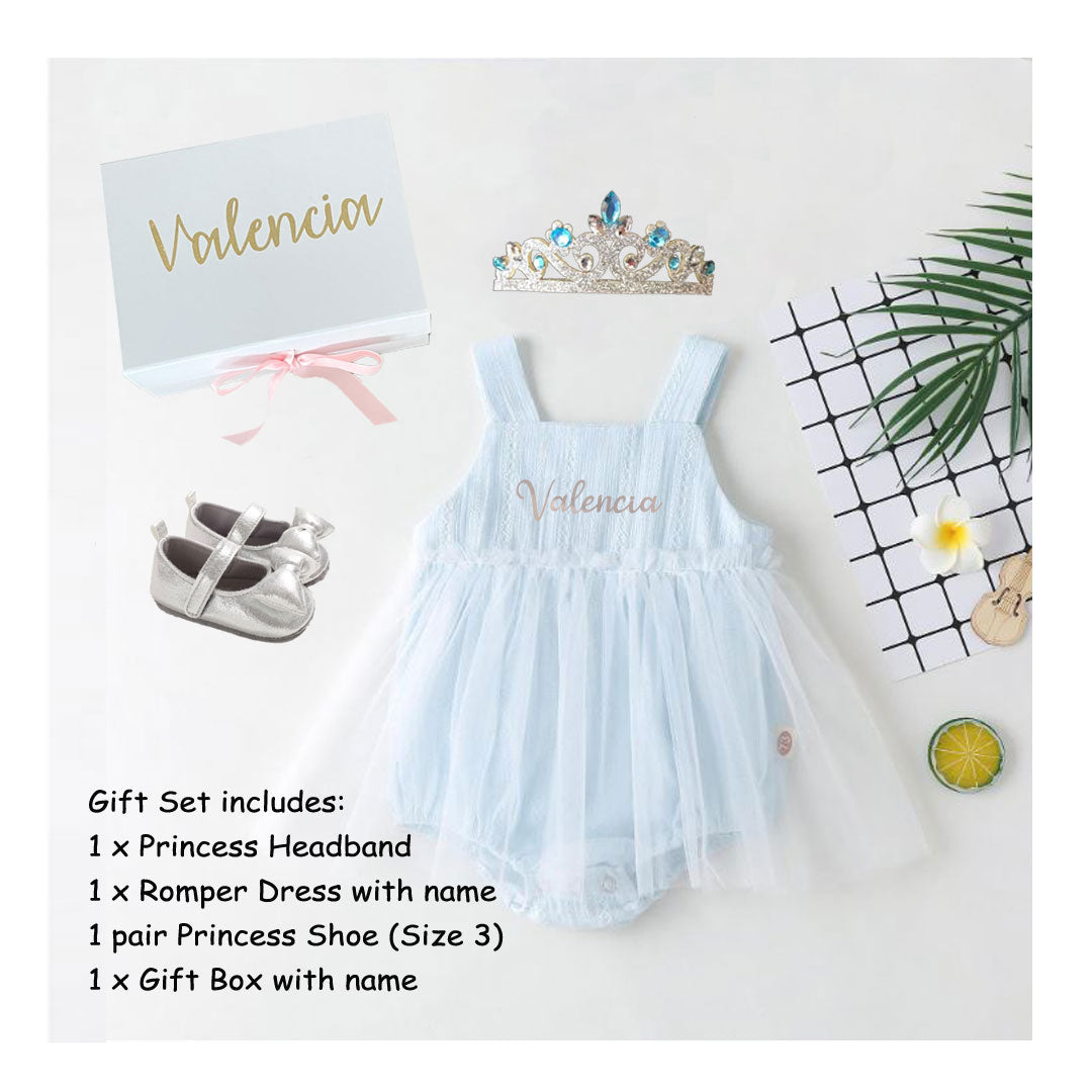 Personalised 100% Cotton 1-Year-Old Toddler Girl Princess Gift Set