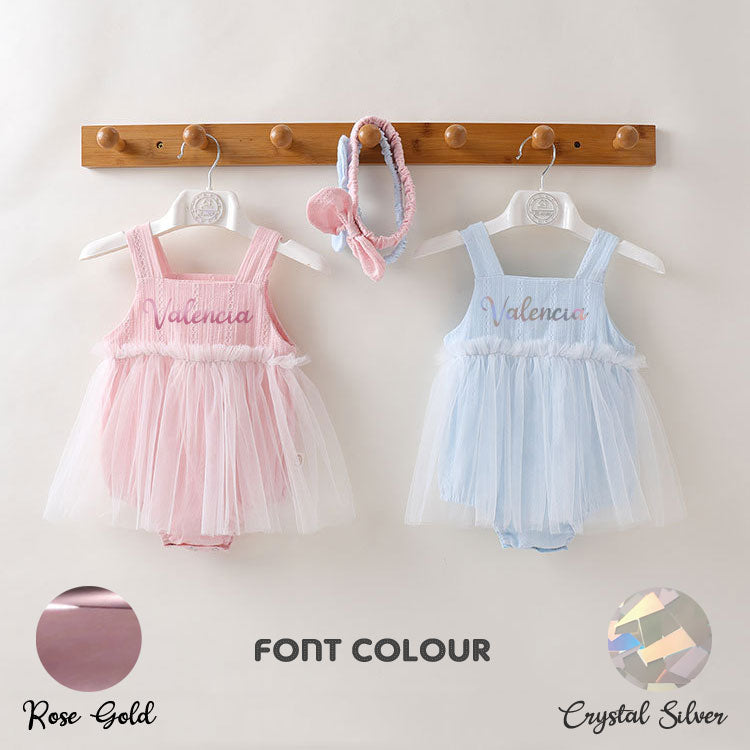 Personalised 100% Cotton 1-Year-Old Toddler Girl Princess Romper Dress