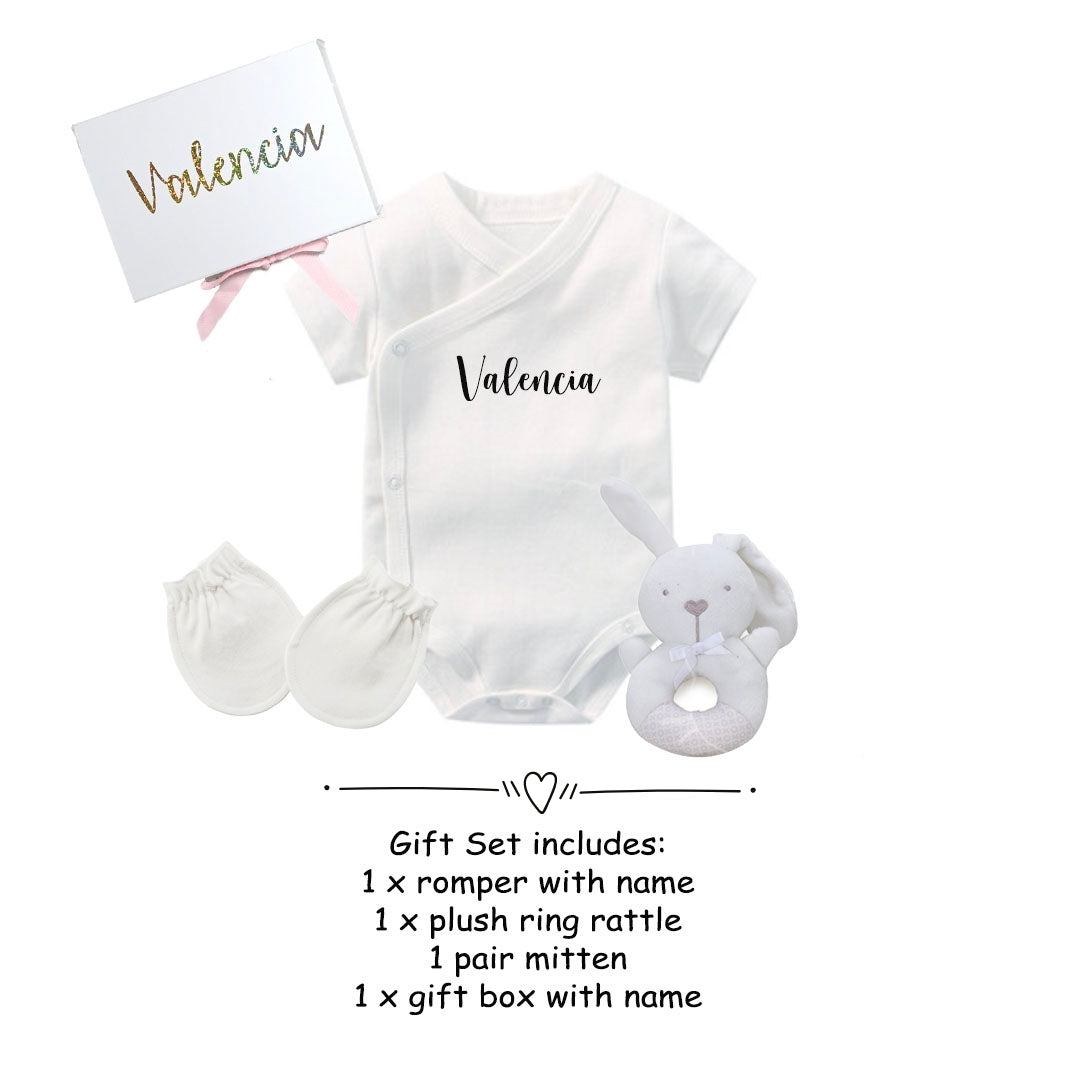 Customised 100% Cotton Minimalist Baby New Born Gift Set